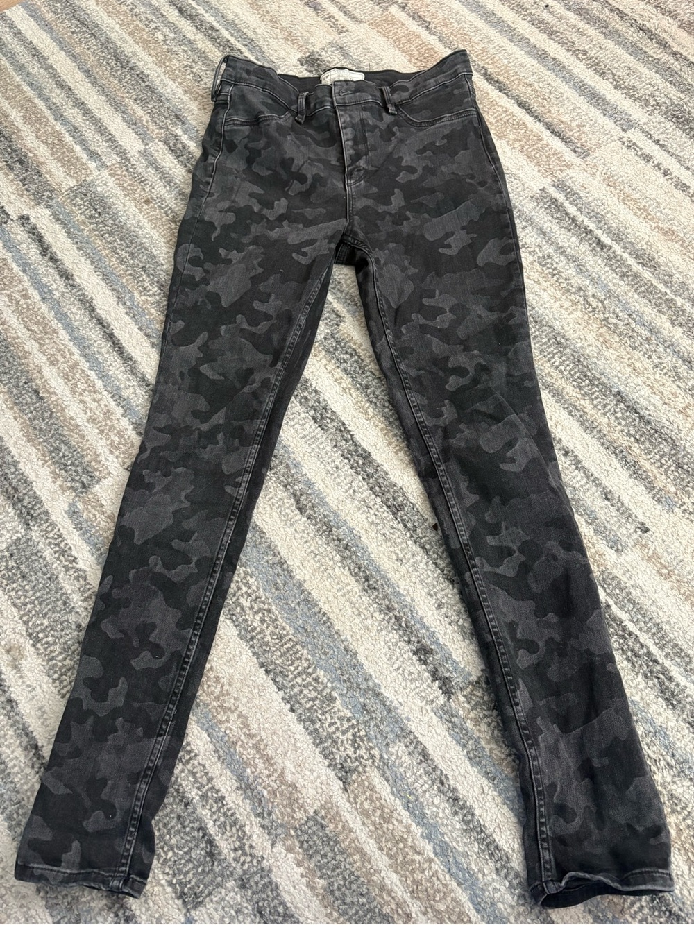 Free People Women's Black Camo Skinny Jeans